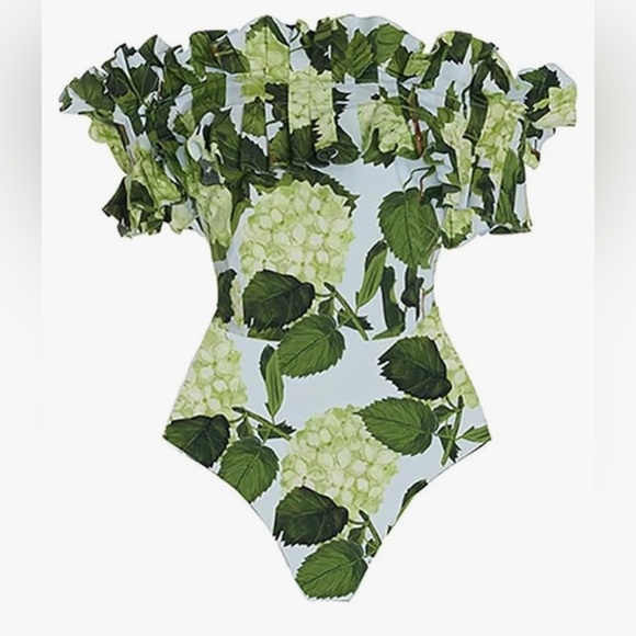 Floral Print Swimsuit with Maxi Beach Skirt Two Piece Bathing Suits small.  A189 - Picture 3 of 5